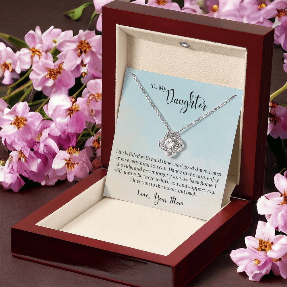 To My Daughter Love Knot Necklace From Mom, Happy Graduation Gift Necklace, Mother And Daughter Love Knot Necklace, Daughter Gift Necklace From Mommy Mother To Daughter Jewelry Gift For Girls