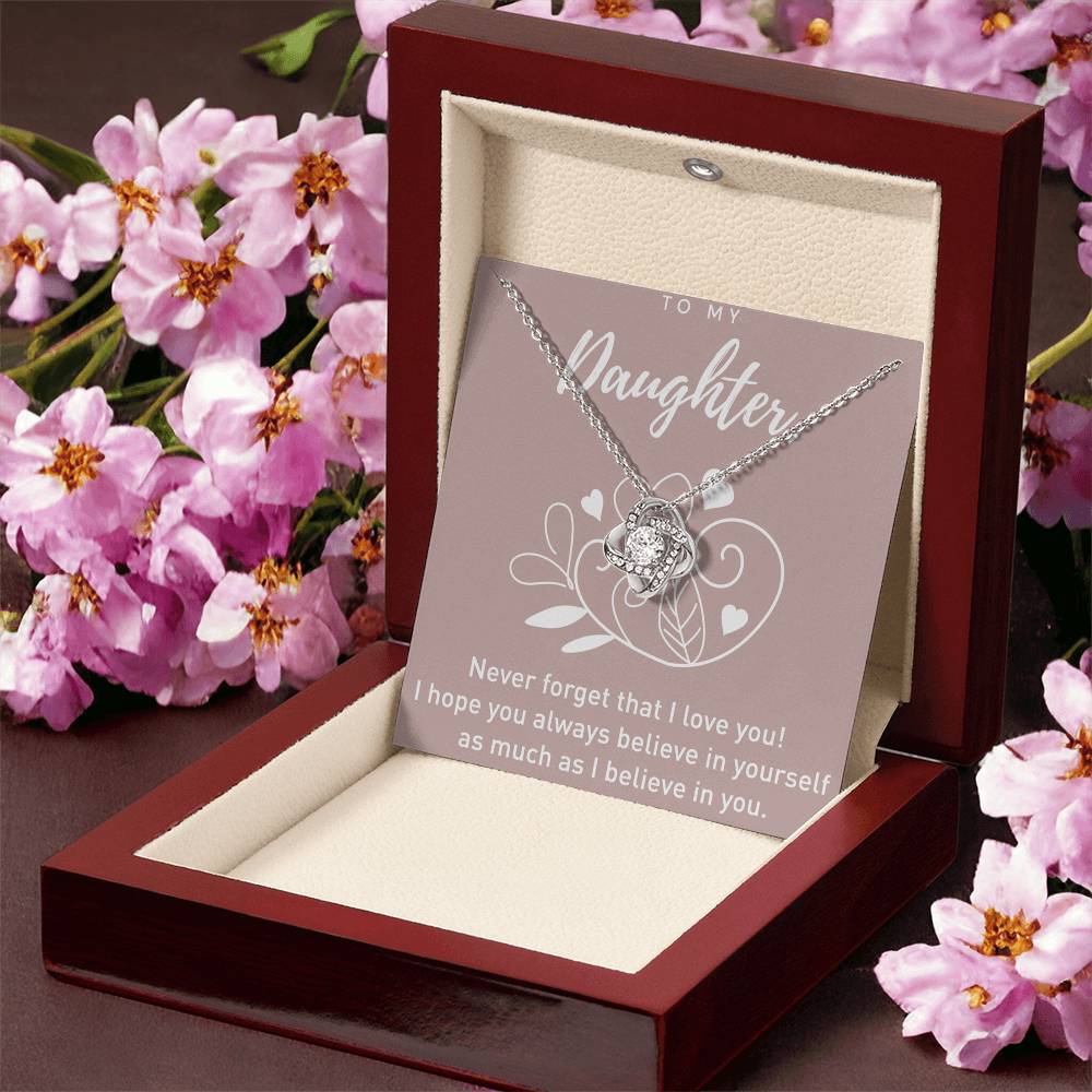 To My Daughter Gift Necklace From Dad, Never Forget That I Love You I Hope You Believe in Yourself Pendant, Daughter Pendant Necklaces, Father Daughter From Dad On Birthday, Christmas, Anniversary