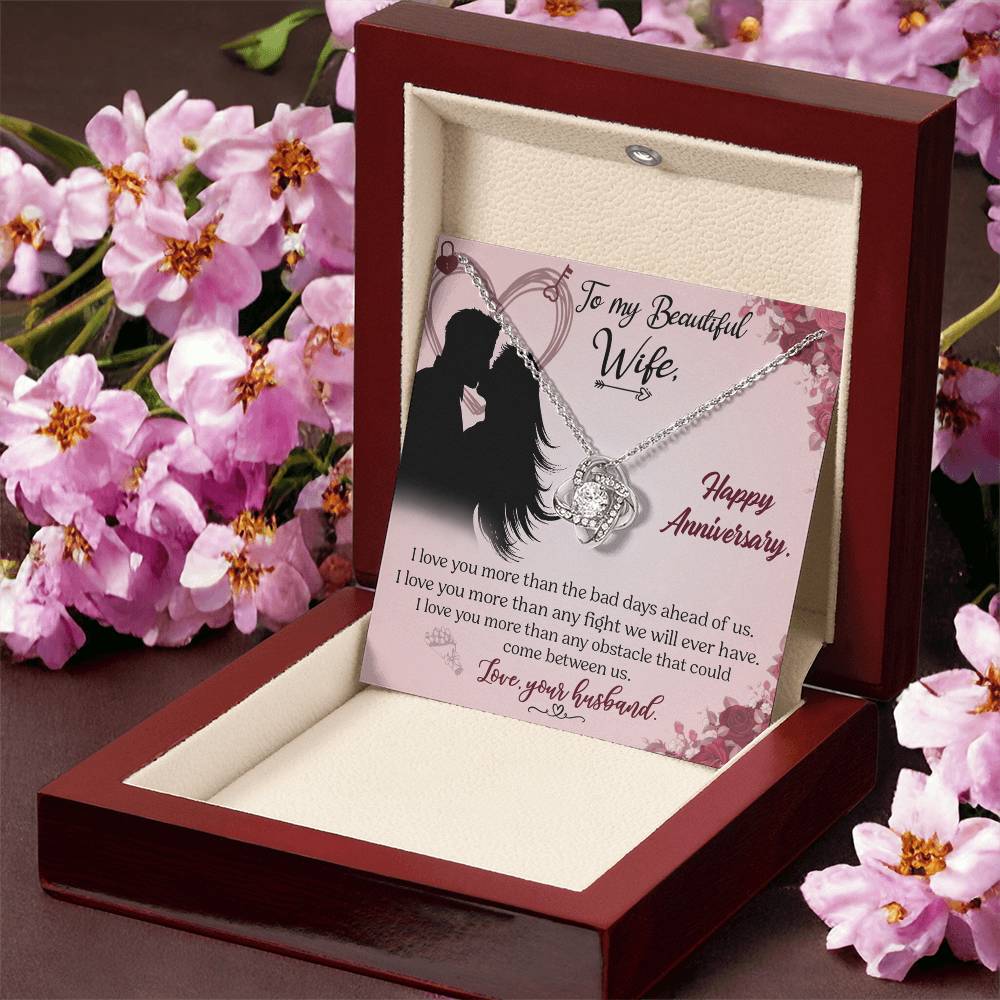 To My Beautiful Wife Necklace From Husband Valentines Day Necklace Gift For Wife Soulmate Gift Necklace Personalized Gift Jewelry For Women, Romantic Gift Necklace, Happy Anniversary Necklace