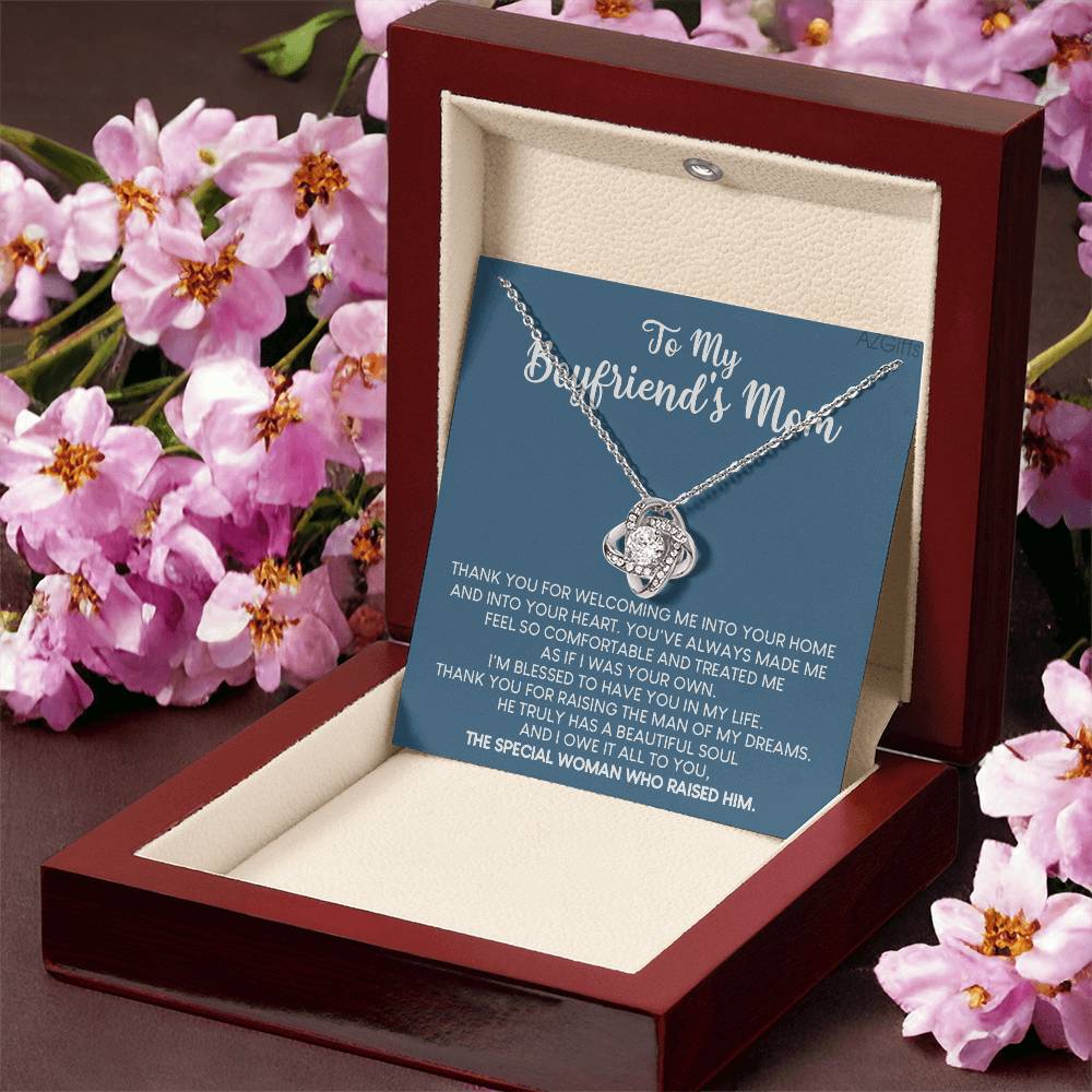 To My Boyfriend's Mom Necklace From Him, Daughter Gift For Mom, Gift Necklace for My Boyfriend's Mom Christmas, Necklace Gift For Bf Mom, Mothers Day Necklace For Boyfriends Mom From Girlfriend Mom