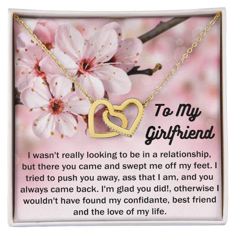 To My Girlfriend Gift From Boyfriend with giftbox Necklace for Girlfriend Interlocking Hearts Necklace