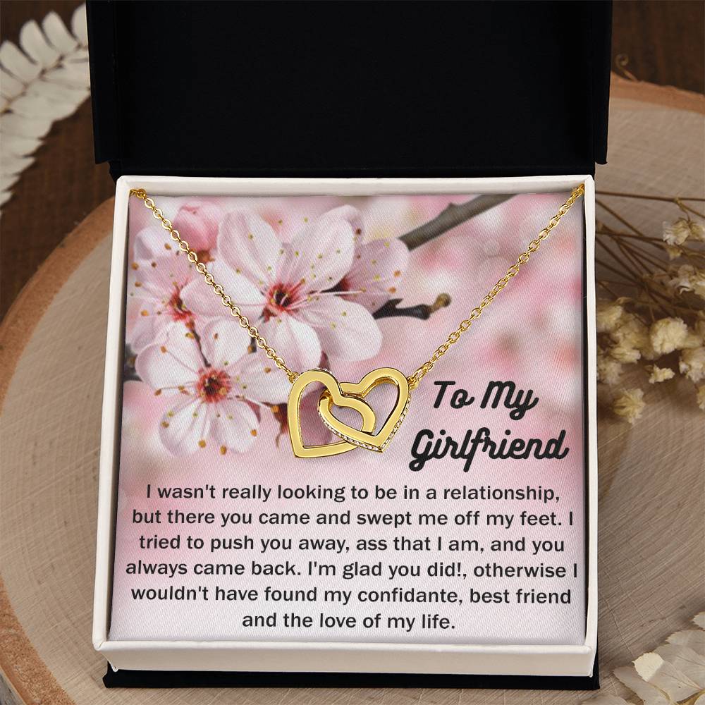 To My Girlfriend Gift From Boyfriend with giftbox Necklace for Girlfriend Interlocking Hearts Necklace