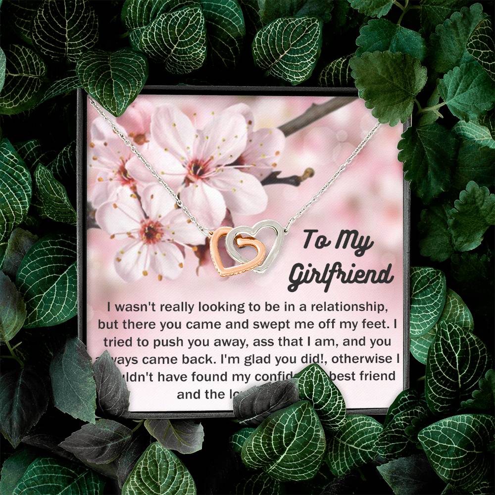 To My Girlfriend Gift From Boyfriend with giftbox Necklace for Girlfriend Interlocking Hearts Necklace