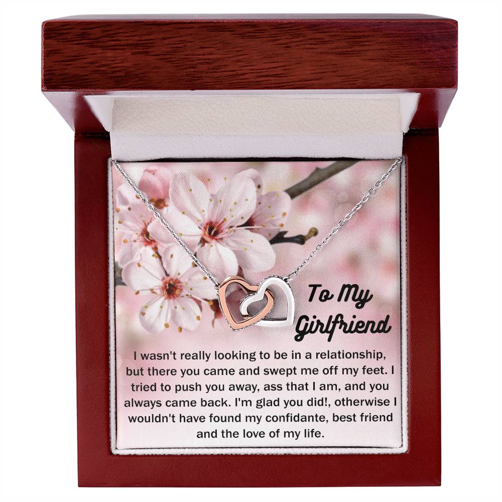 To My Girlfriend Gift From Boyfriend with giftbox Necklace for Girlfriend Interlocking Hearts Necklace