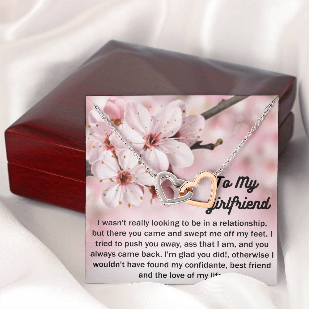To My Girlfriend Gift From Boyfriend with giftbox Necklace for Girlfriend Interlocking Hearts Necklace
