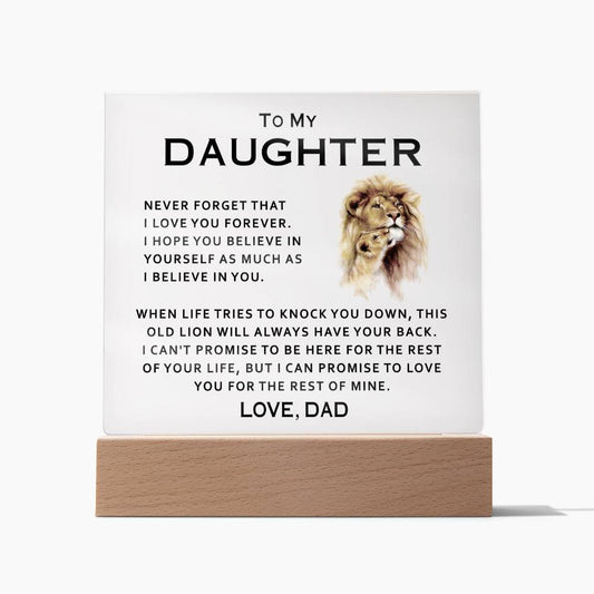 To My Daughter from Dad Acrylic Plaque Square Personalized Gifts For Daughter
