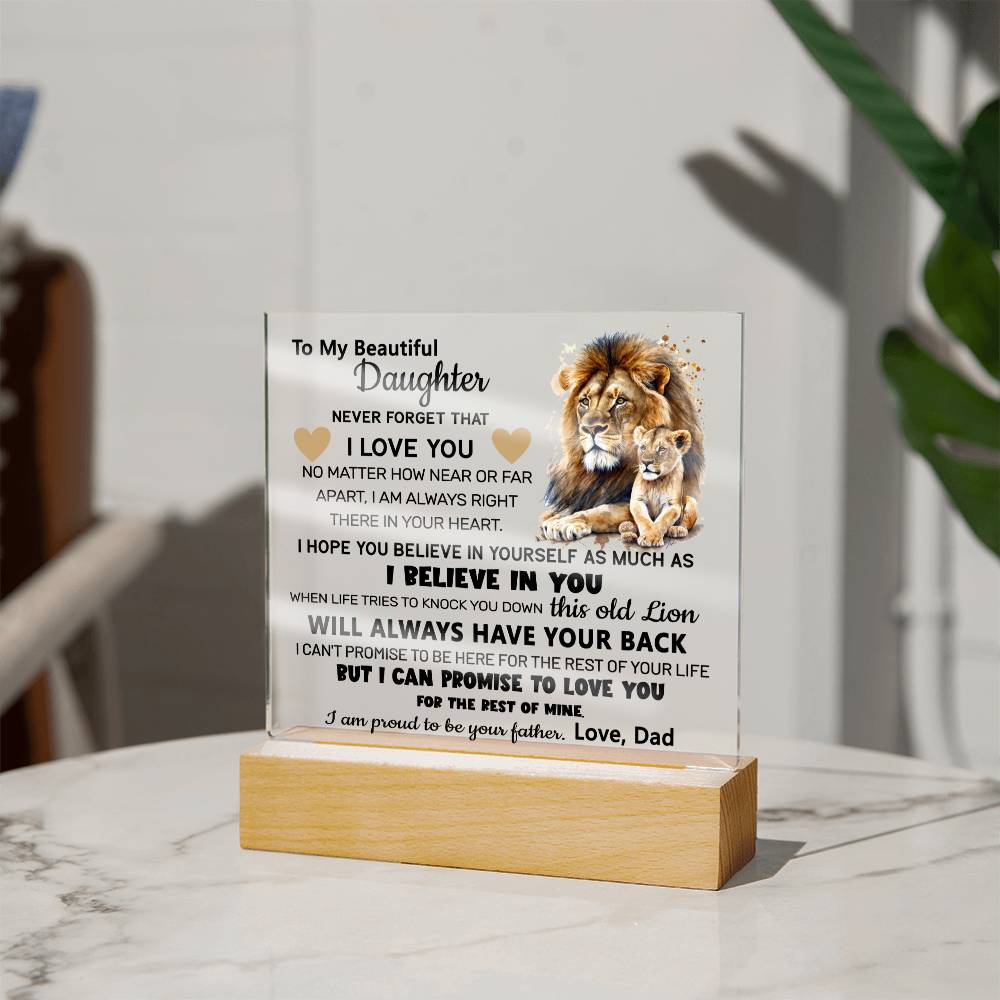 To My Daughter Gift from Dad, Daughter Acrylic Plaque, Unique Gift for Daughter