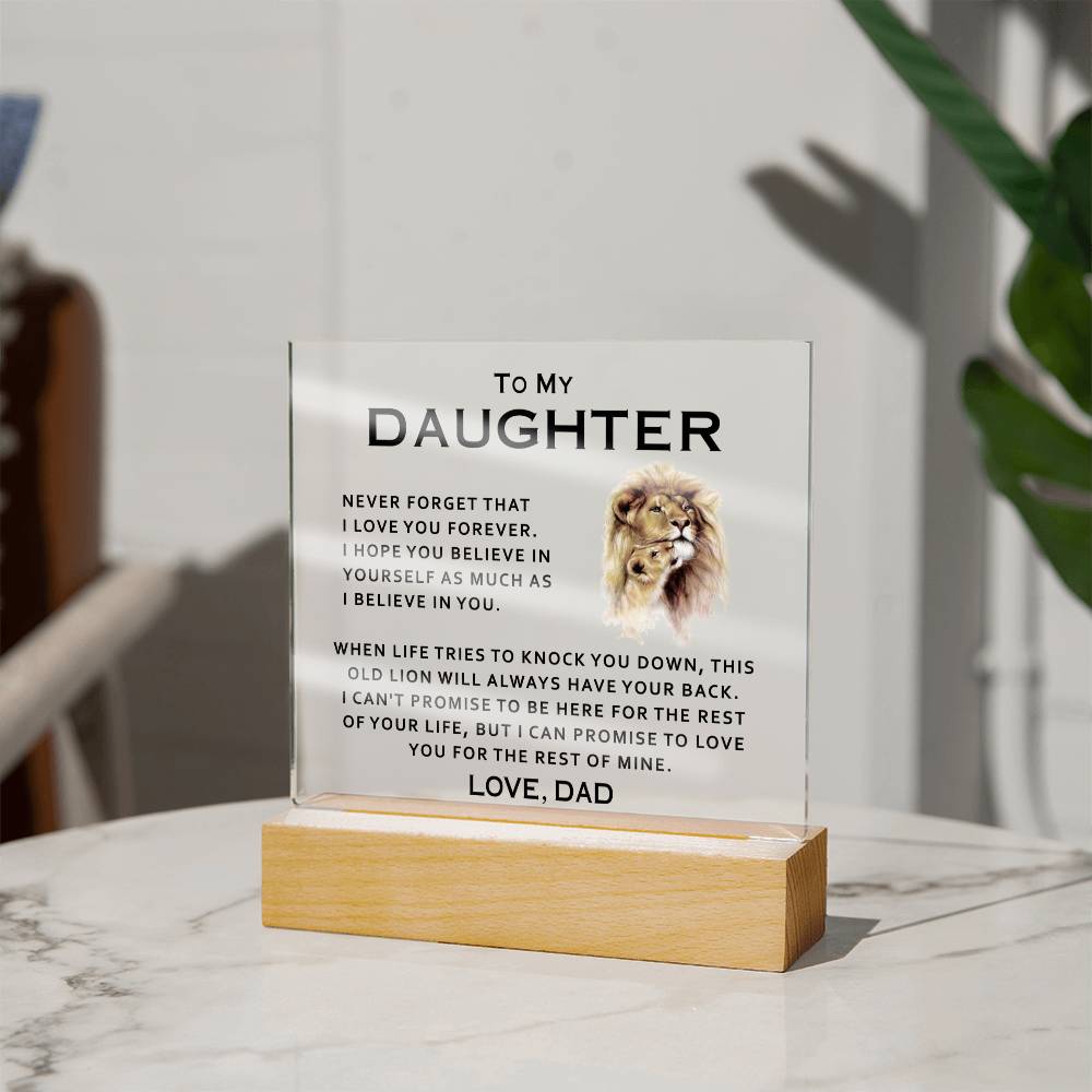 To My Daughter from Dad Acrylic Plaque Square Personalized Gifts For Daughter