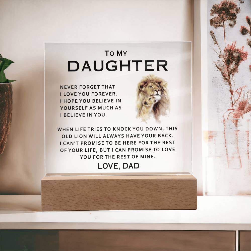 To My Daughter from Dad Acrylic Plaque Square Personalized Gifts For Daughter