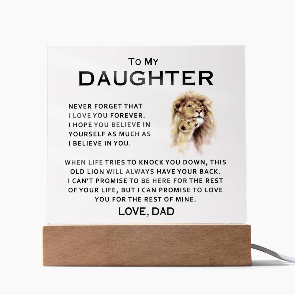 To My Daughter from Dad Acrylic Plaque Square Personalized Gifts For Daughter