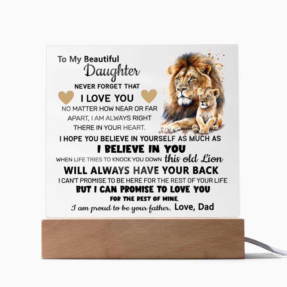 To My Daughter Gift from Dad, Daughter Acrylic Plaque, Unique Gift for Daughter
