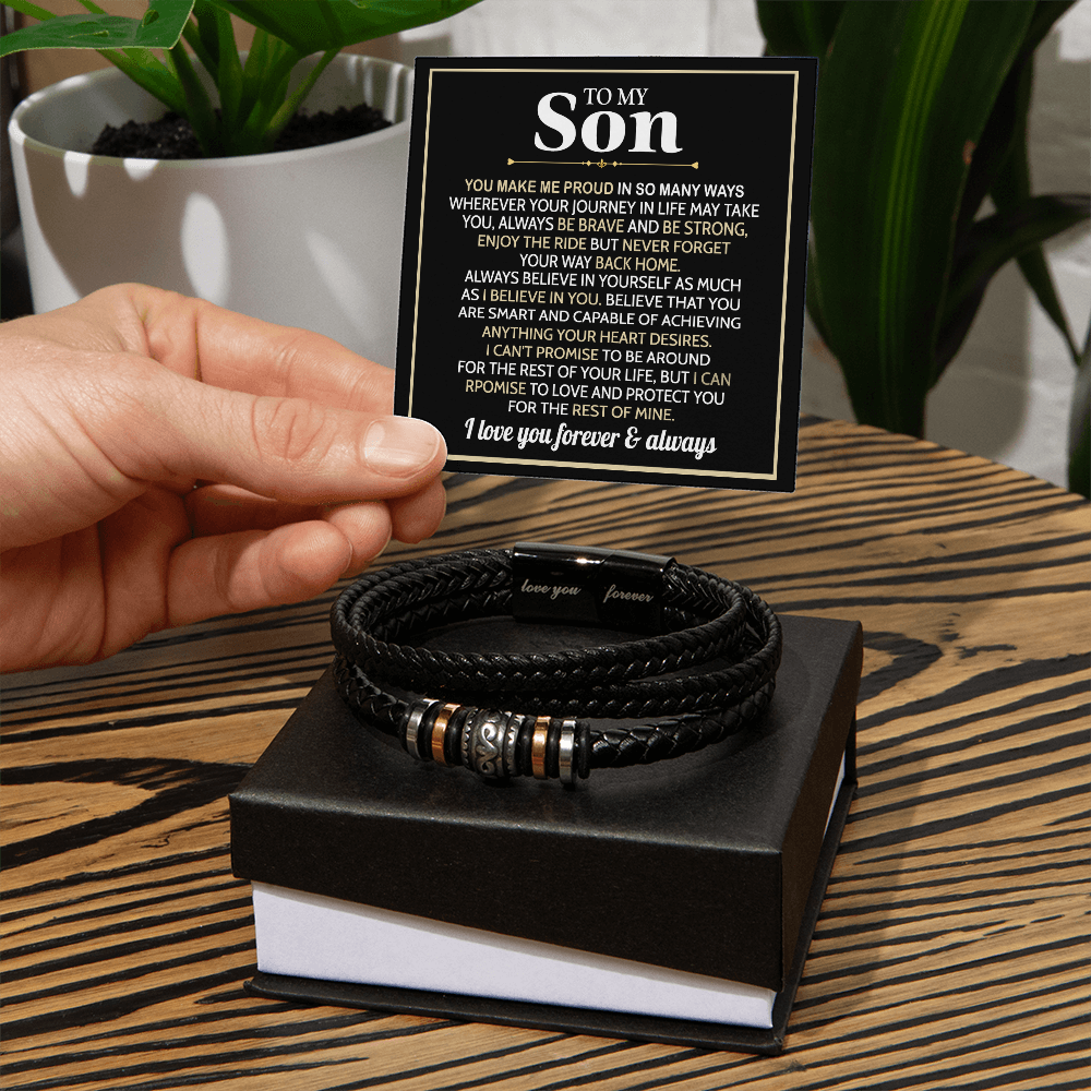 Bracelets for Him, Love You Forever Bracelet Gift To My Son Jewelry For Him Xmas