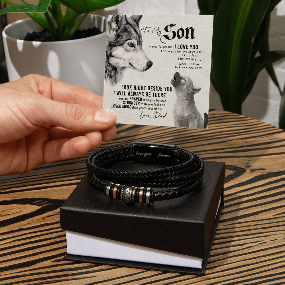 To My Son from Dad Boys Jewelry Gifts for Son Family Love You Forever Bracelet 176069489388