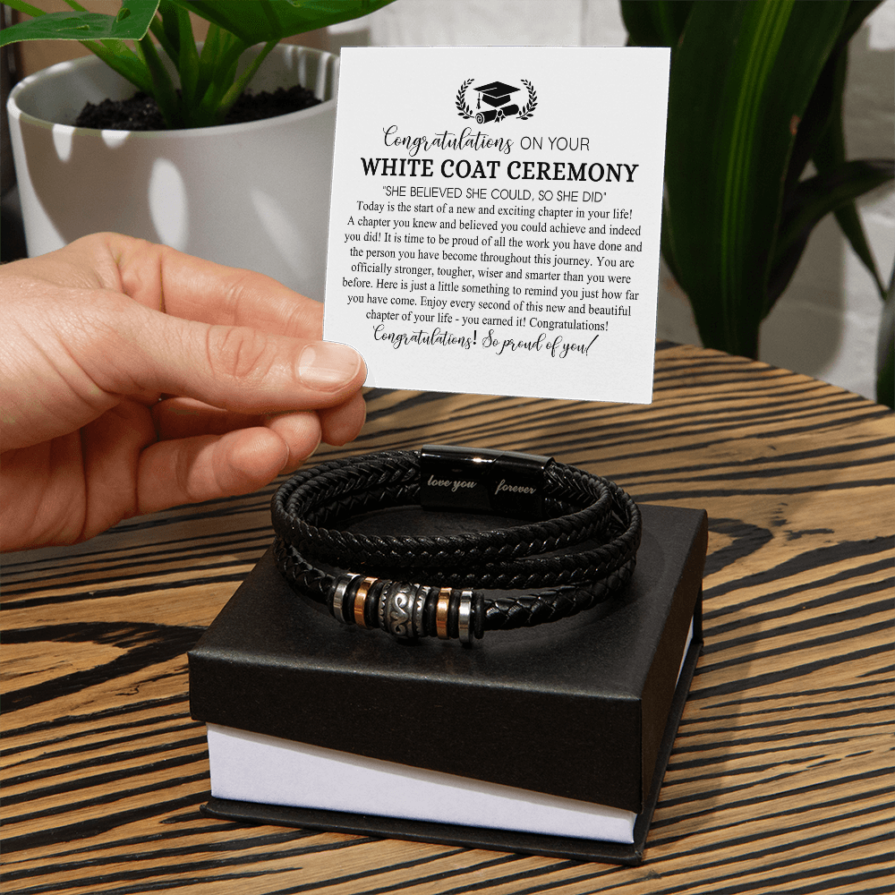 White Coat Ceremony Gift Plaque, Chiropractor Bracelet Gift For Men Class Of 2026