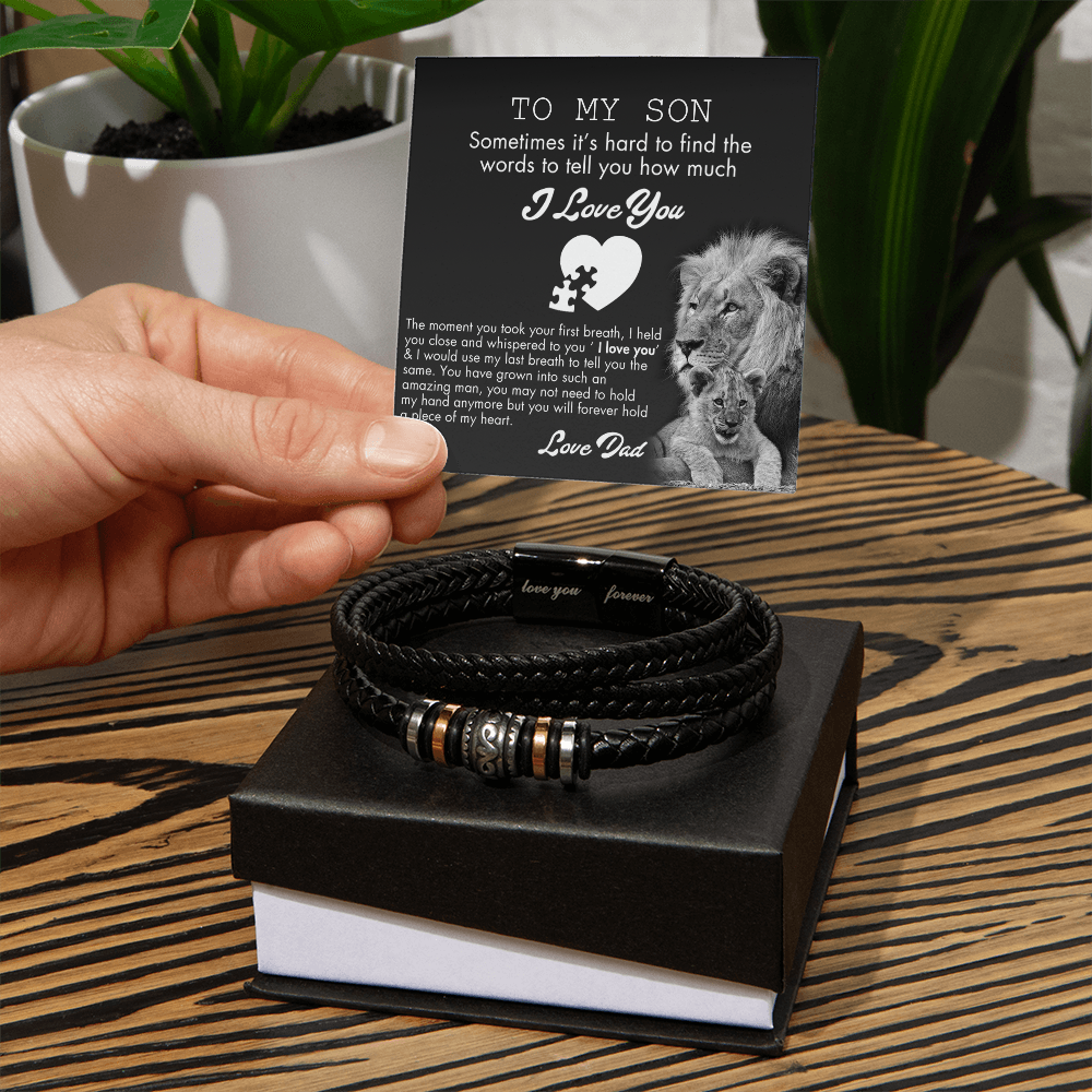 Love You Forever Bracelet, To My Son Bracelets Lion From Dad Jewelry Gift Men