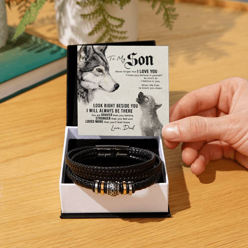 To My Son from Dad Boys Jewelry Gifts for Son Family Love You Forever Bracelet 176069489388