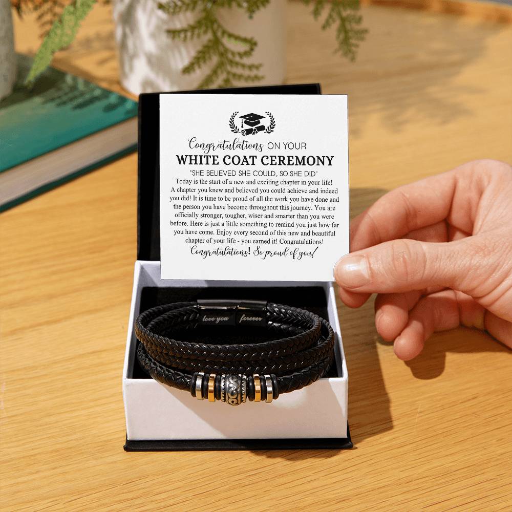 White Coat Ceremony Gift Plaque, Chiropractor Bracelet Gift For Men Class Of 2026