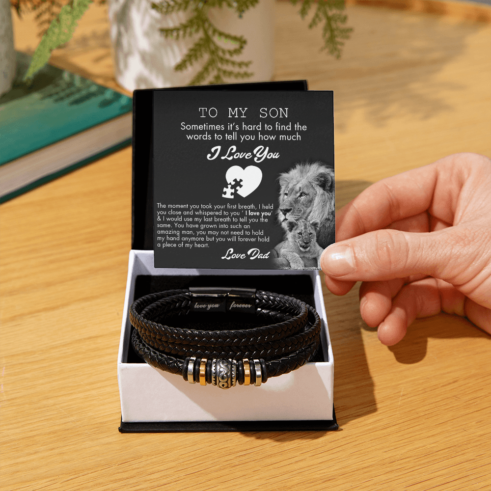 Love You Forever Bracelet, To My Son Bracelets Lion From Dad Jewelry Gift Men