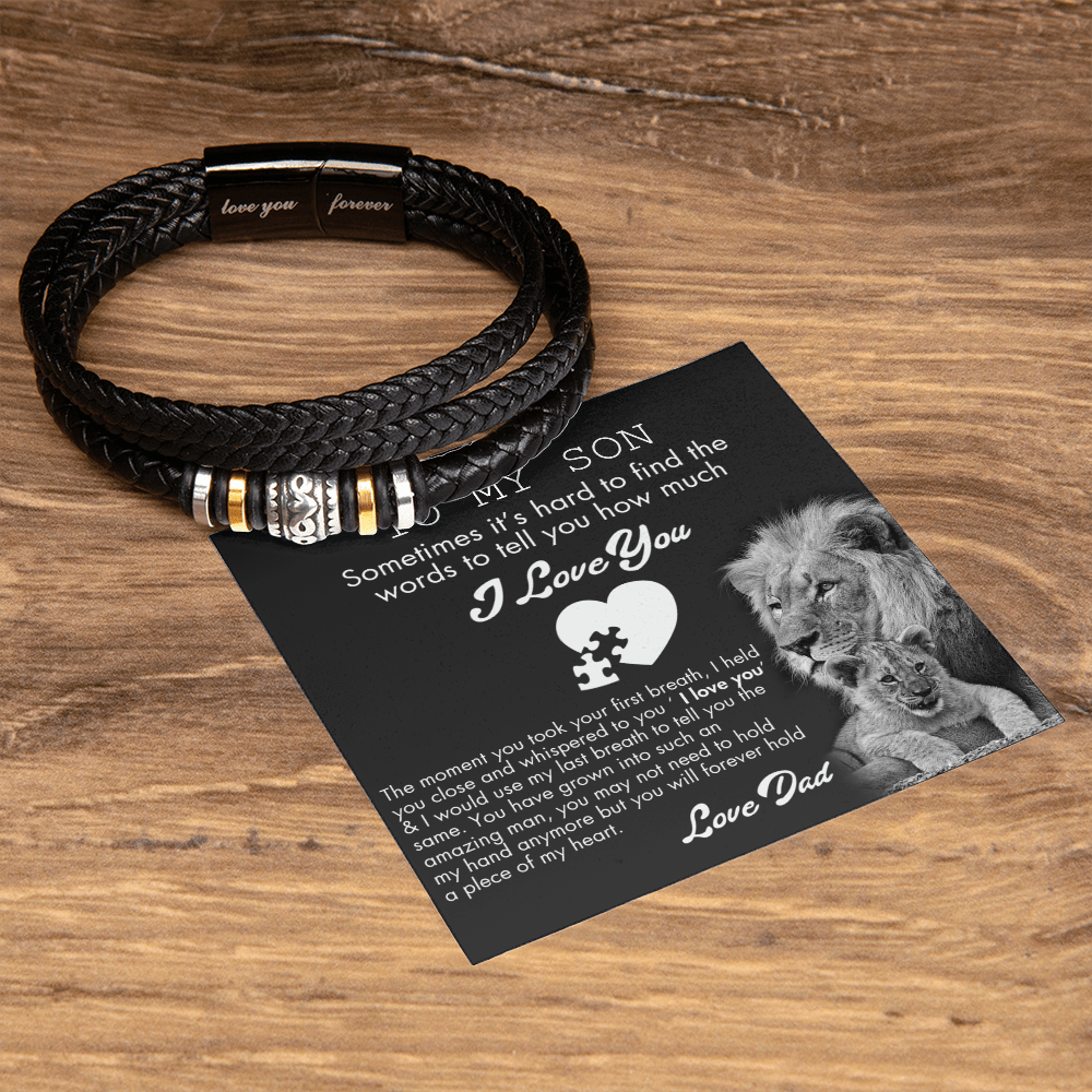 Love You Forever Bracelet, To My Son Bracelets Lion From Dad Jewelry Gift Men