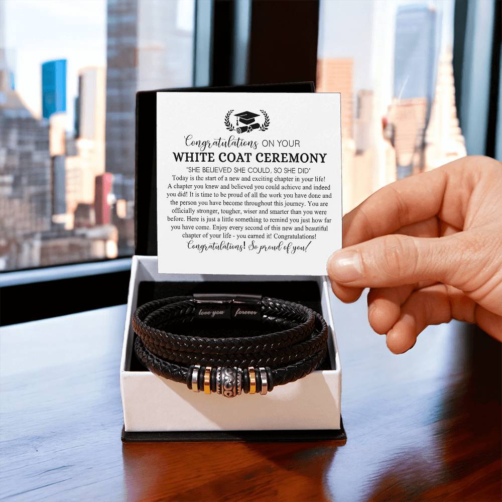 White Coat Ceremony Gift Plaque, Chiropractor Bracelet Gift For Men Class Of 2026