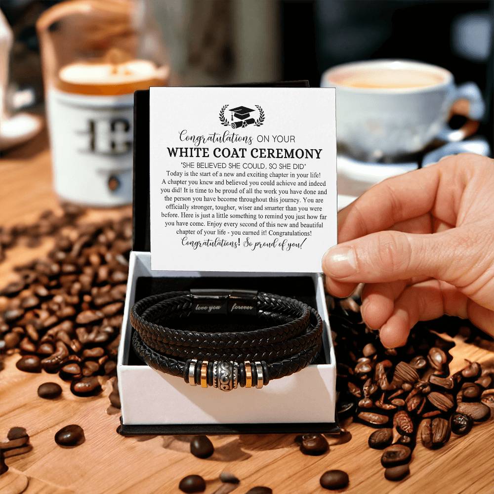 White Coat Ceremony Gift Plaque, Chiropractor Bracelet Gift For Men Class Of 2026