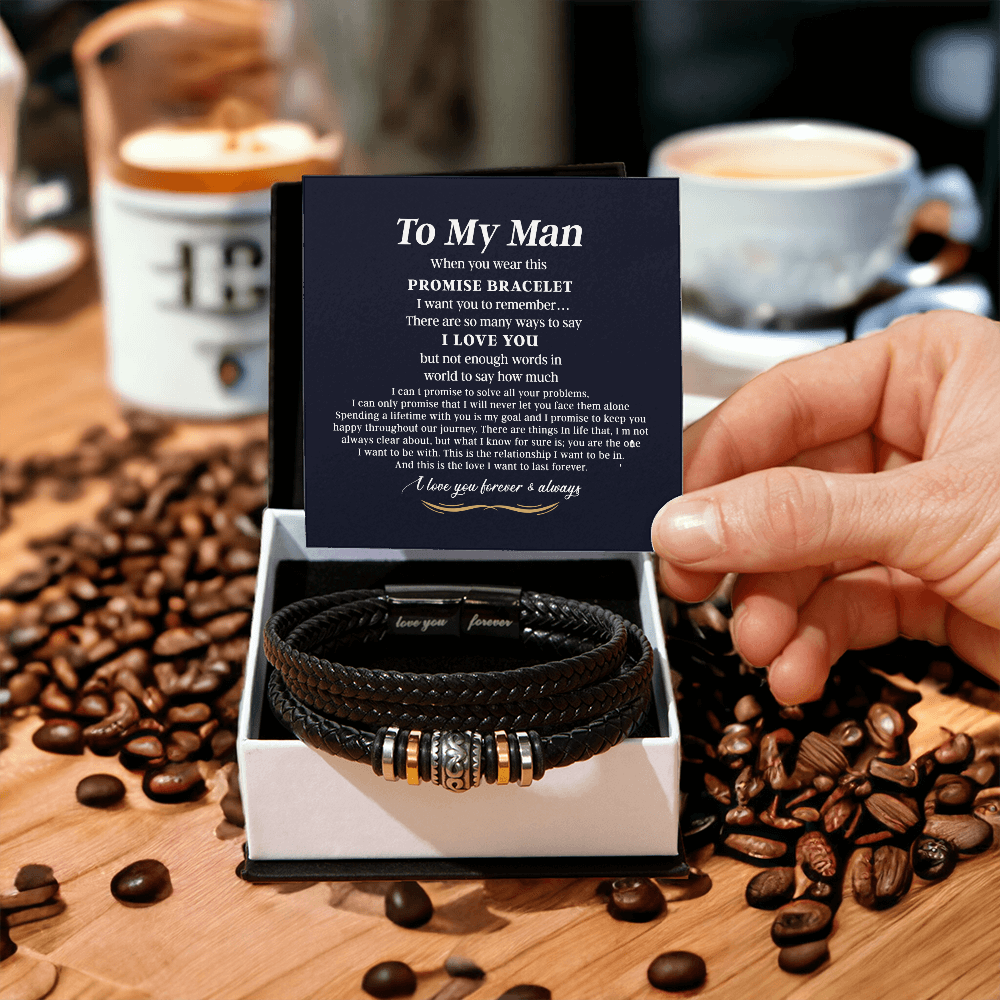 To My Man Bracelet Gift For Him, I Love You Jewelry Gift For Men On Christmas