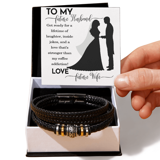 Husband And Wife Bracelet Gift For Him, Jewelry Gift Men On Wedding Christmas