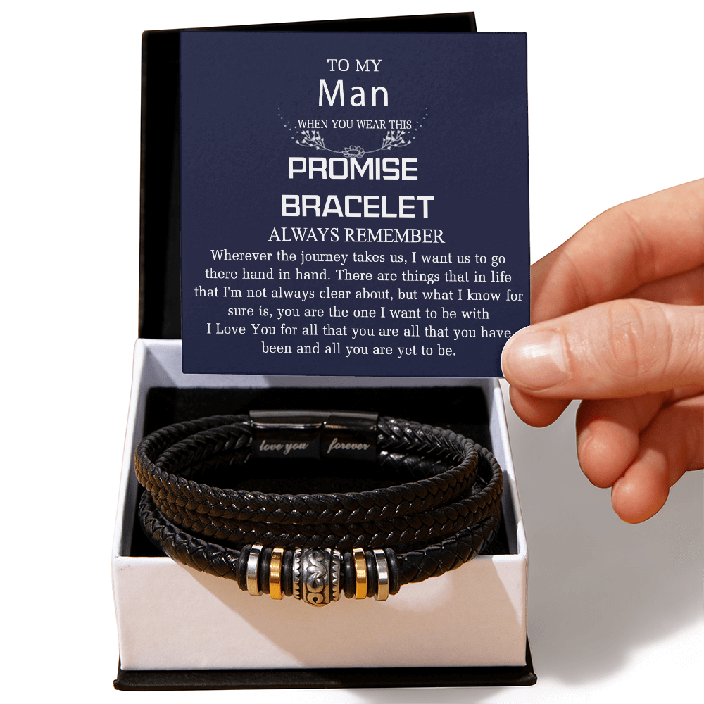 To My Man Bracelet Gift For Him, Jewelry Gift For Boy On Christmas