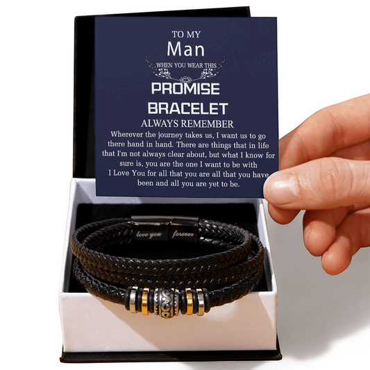 To My Man Bracelet Gift For Him, Jewelry Gift For Boy On Christmas