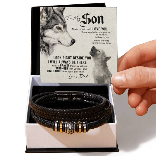 To My Son from Dad Boys Jewelry Gifts for Son Family Love You Forever Bracelet 176069489388