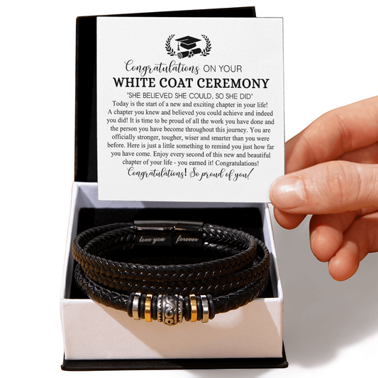 White Coat Ceremony Gift Plaque, Chiropractor Bracelet Gift For Men Class Of 2026