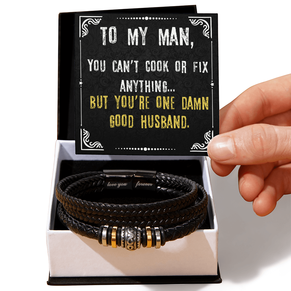 Love You Forever Bracelet Gift To My Man Husband Jewelry Gift For Men Christmas