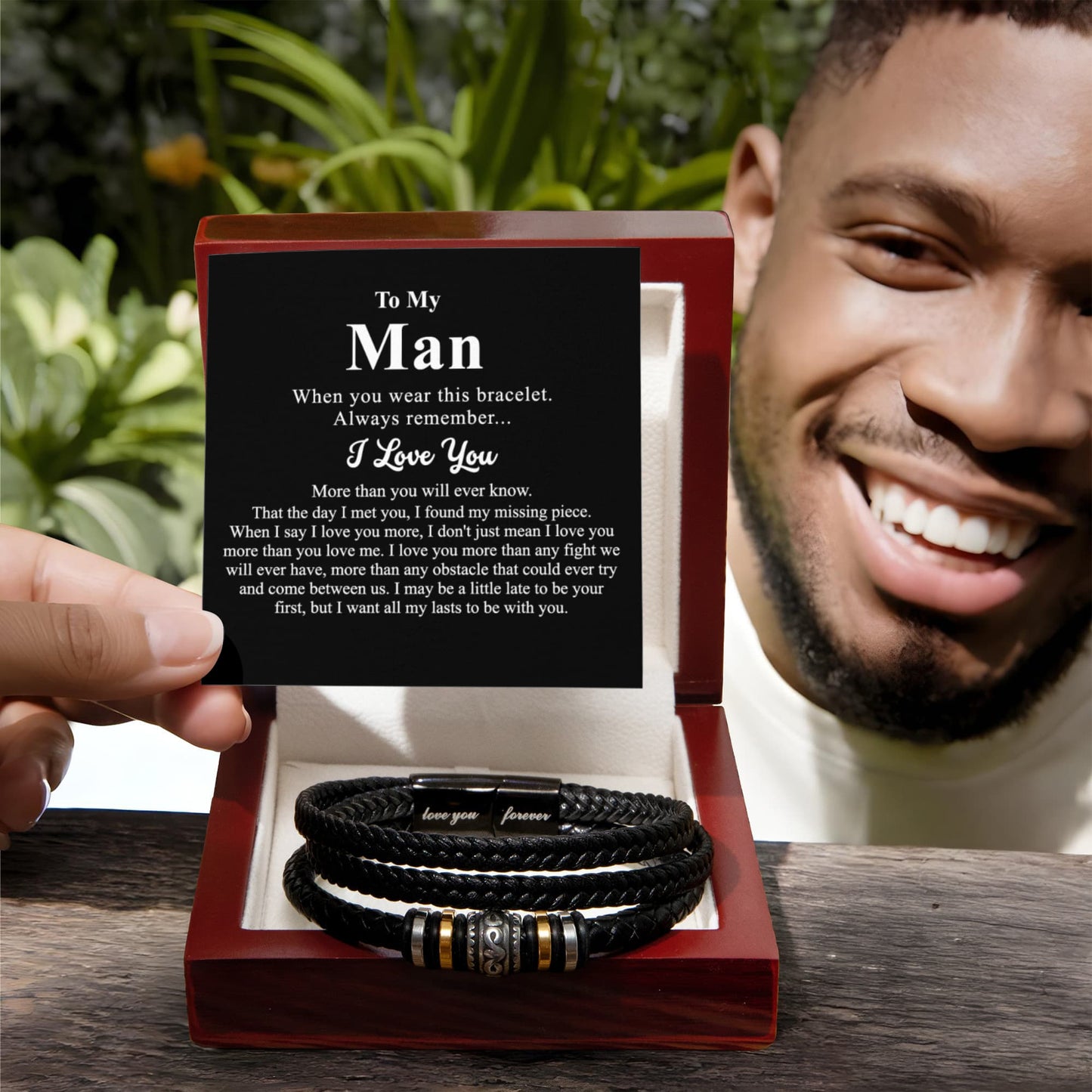 To My Man Bracelet Gift For Him, Man And Women Jewelry Gift For Men Christmas