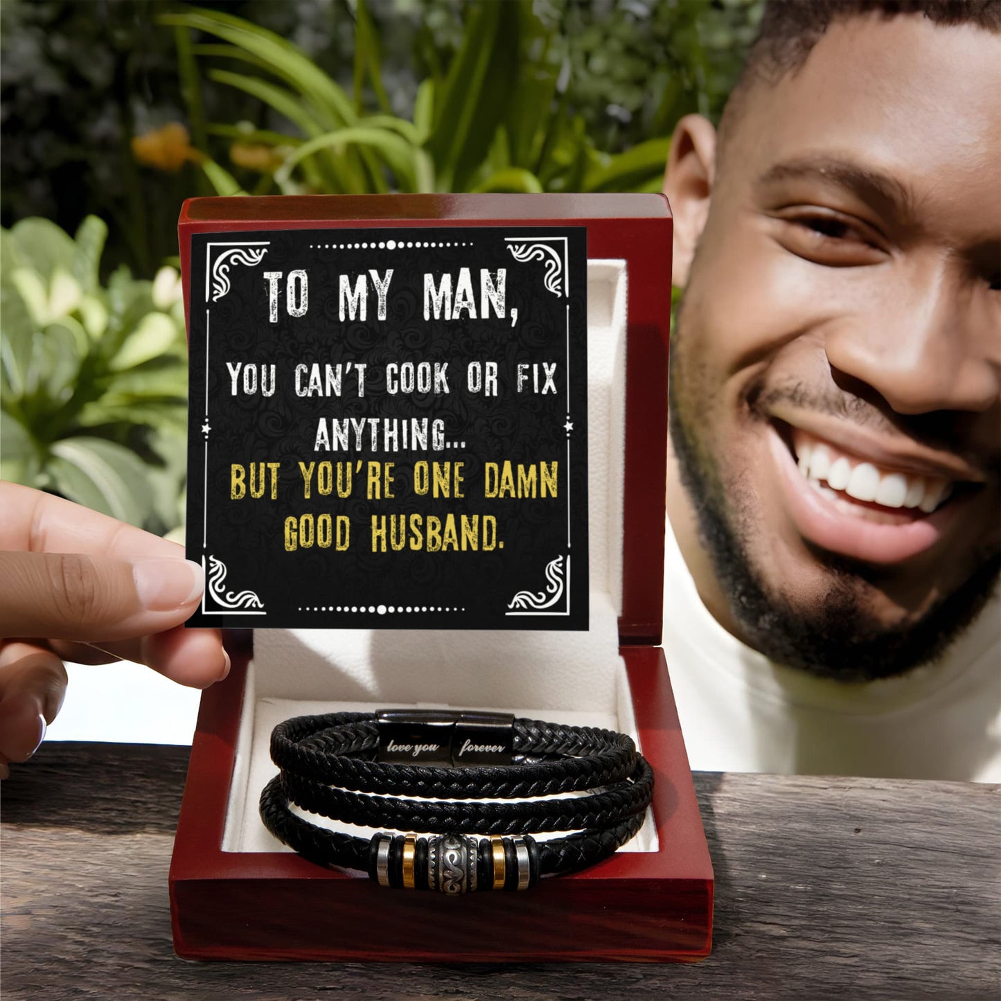 Love You Forever Bracelet Gift To My Man Husband Jewelry Gift For Men Christmas