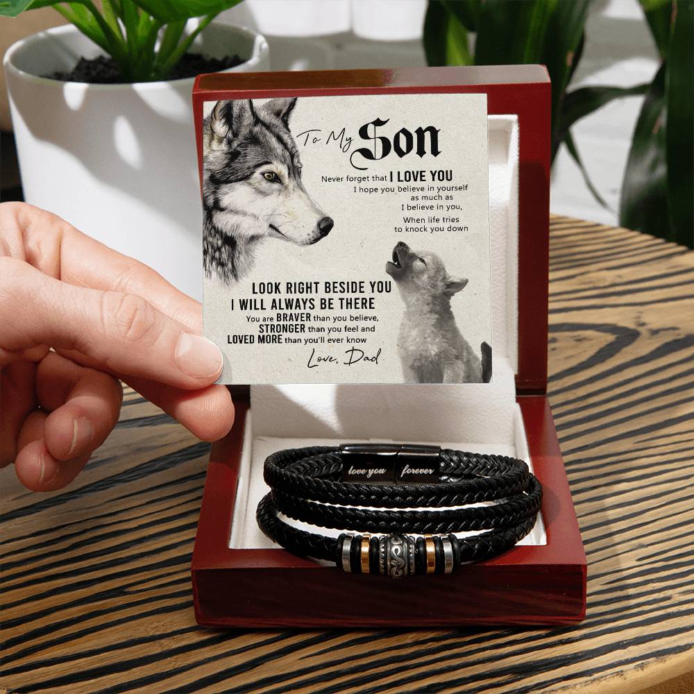 To My Son from Dad Boys Jewelry Gifts for Son Family Love You Forever Bracelet 176069489388