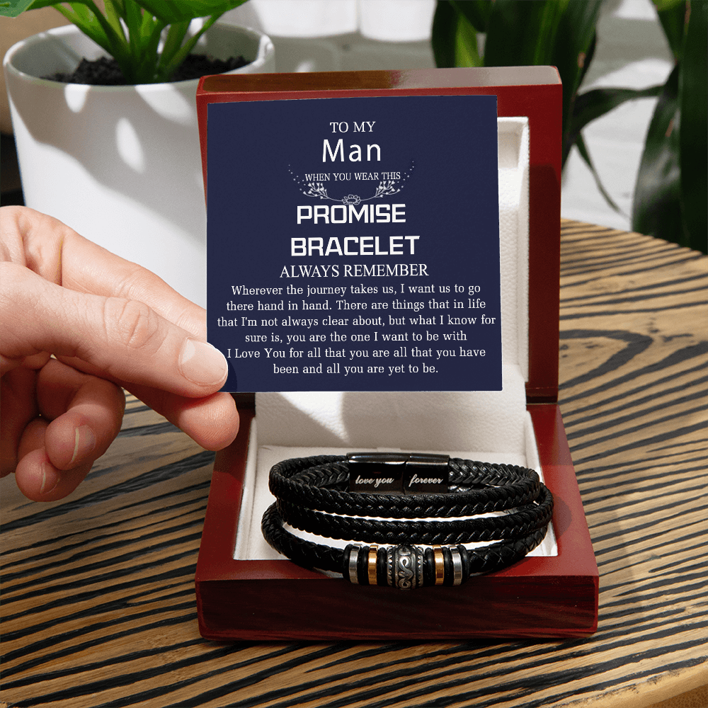To My Man Bracelet Gift For Him, Jewelry Gift For Boy On Christmas