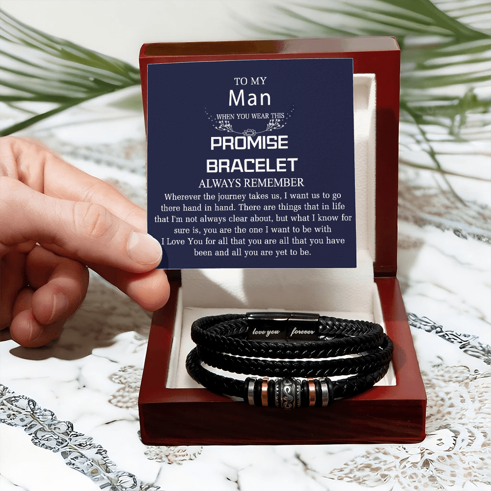 To My Man Bracelet Gift For Him, Jewelry Gift For Boy On Christmas