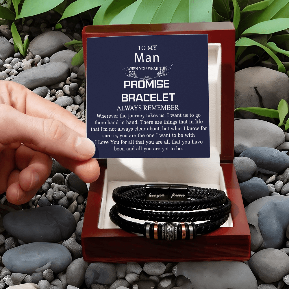 To My Man Bracelet Gift For Him, Jewelry Gift For Boy On Christmas
