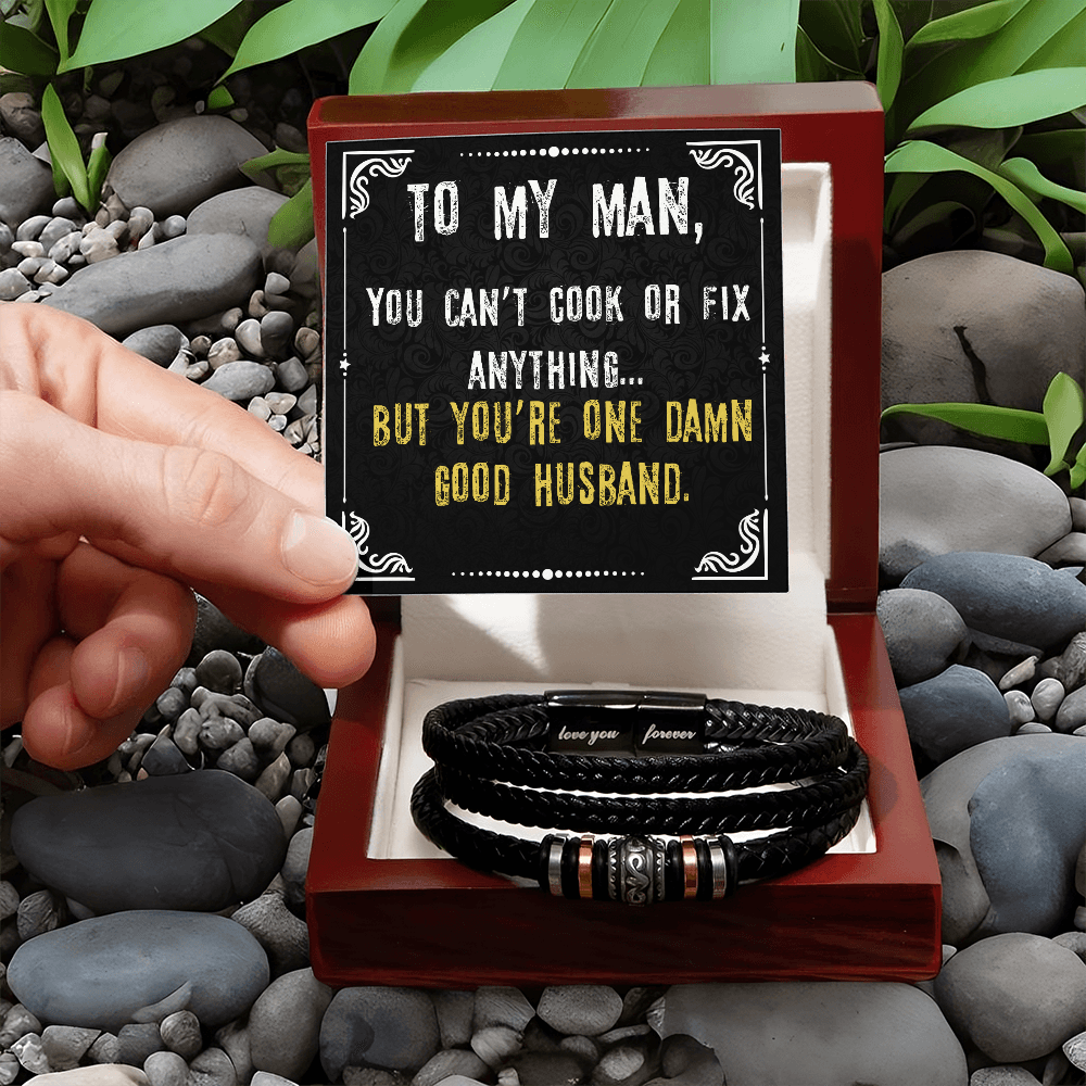 Love You Forever Bracelet Gift To My Man Husband Jewelry Gift For Men Christmas