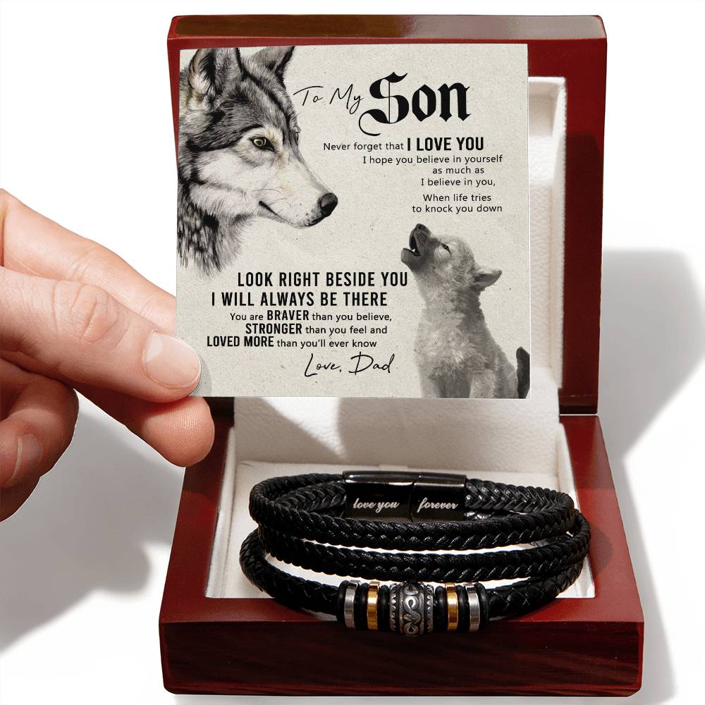 To My Son from Dad Boys Jewelry Gifts for Son Family Love You Forever Bracelet 176069489388
