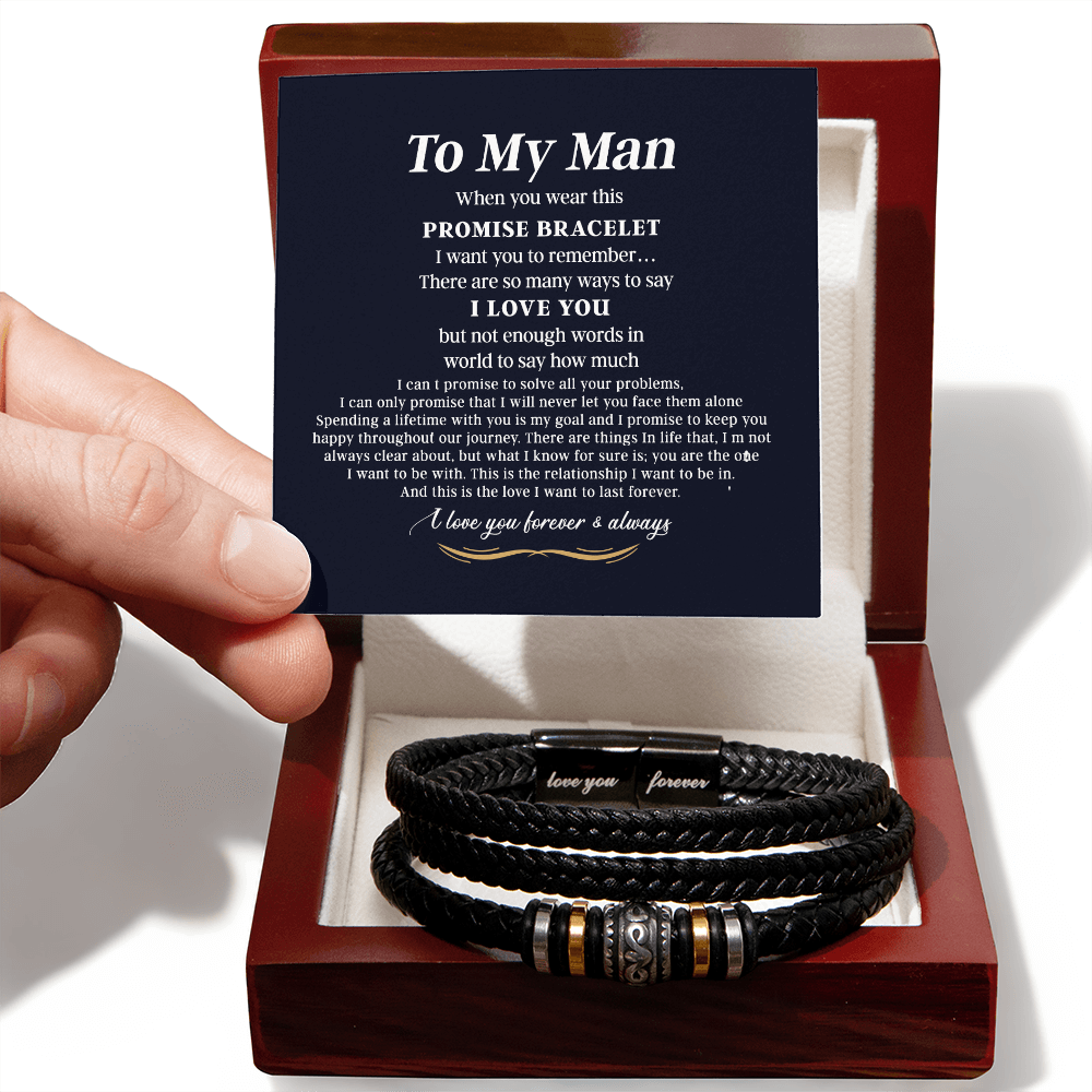 To My Man Bracelet Gift For Him, I Love You Jewelry Gift For Men On Christmas
