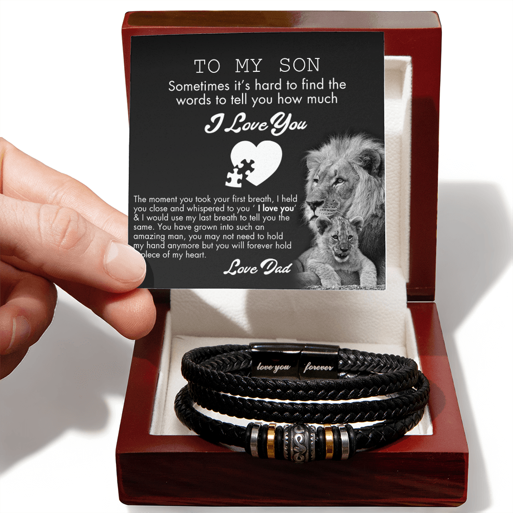 Love You Forever Bracelet, To My Son Bracelets Lion From Dad Jewelry Gift Men