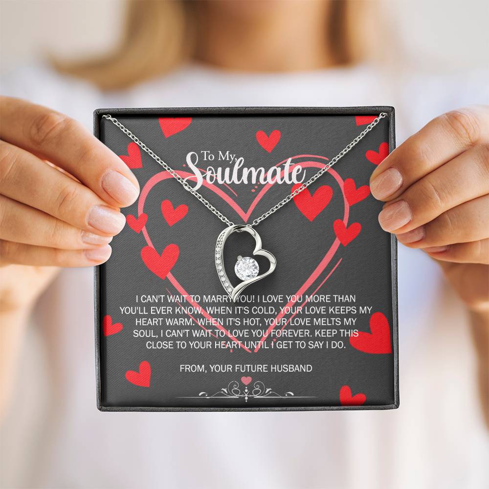 To My Soulmate Necklace for Future Wife Girlfriend Fiancee Anniversary Gift Forever Love Necklace