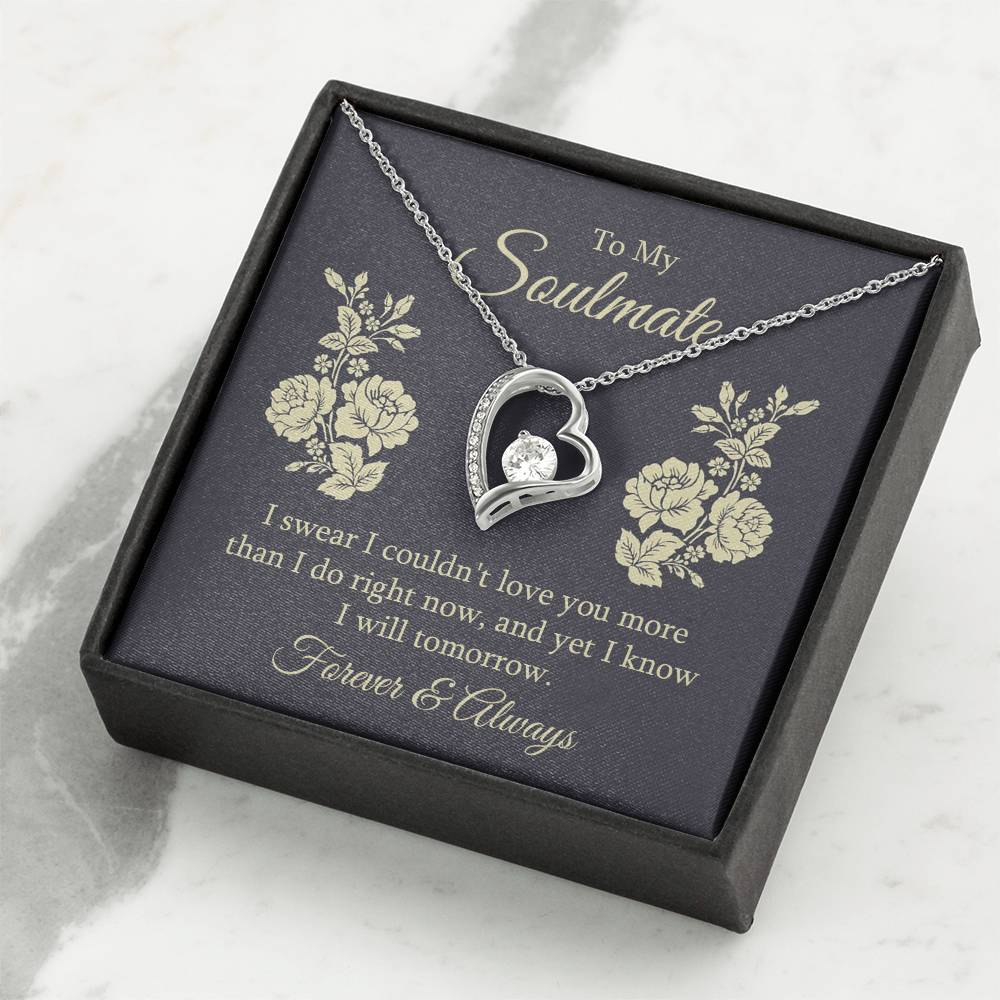 To my soulmate - I swear I couldn't love you Forever Love Necklace