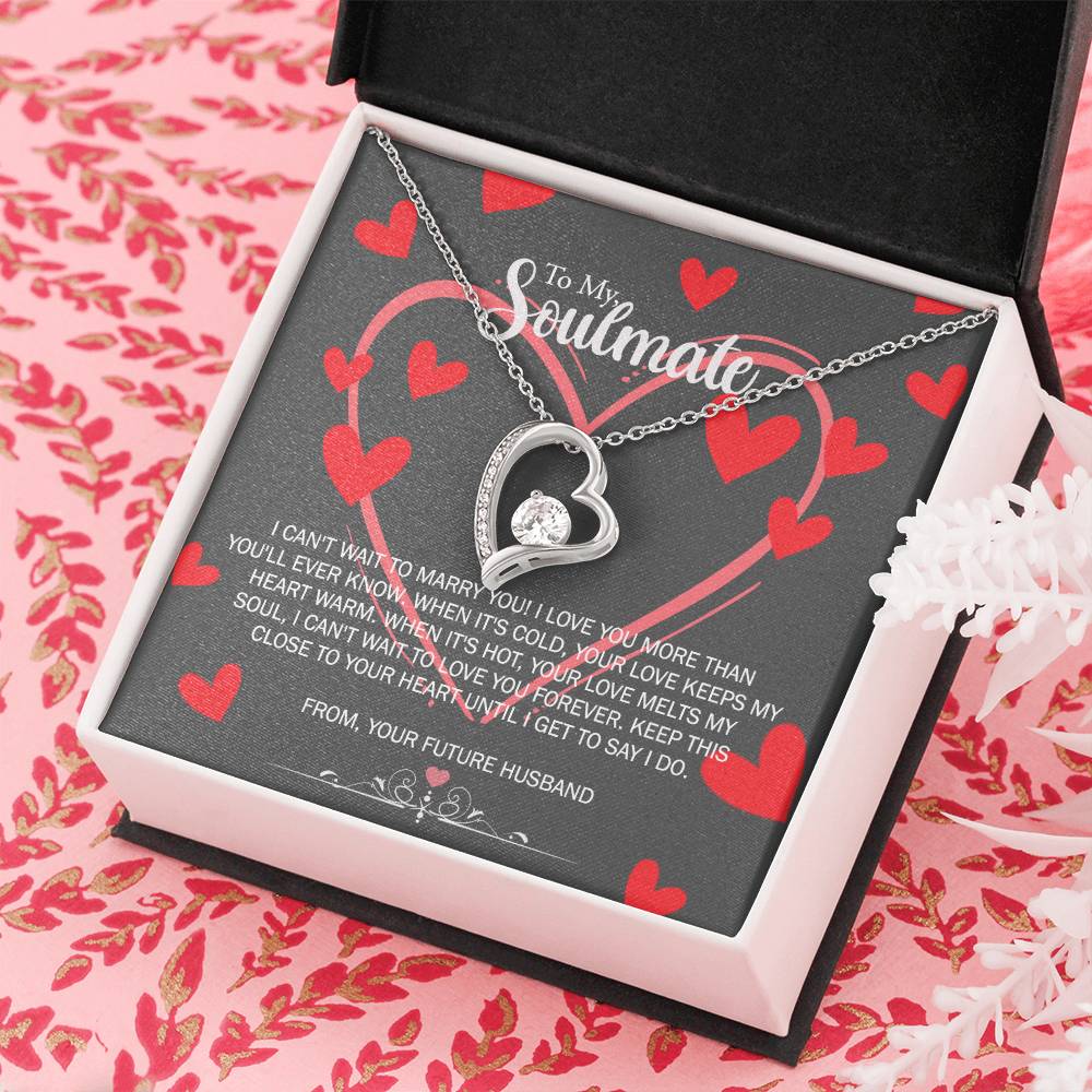 To My Soulmate Necklace for Future Wife Girlfriend Fiancee Anniversary Gift Forever Love Necklace