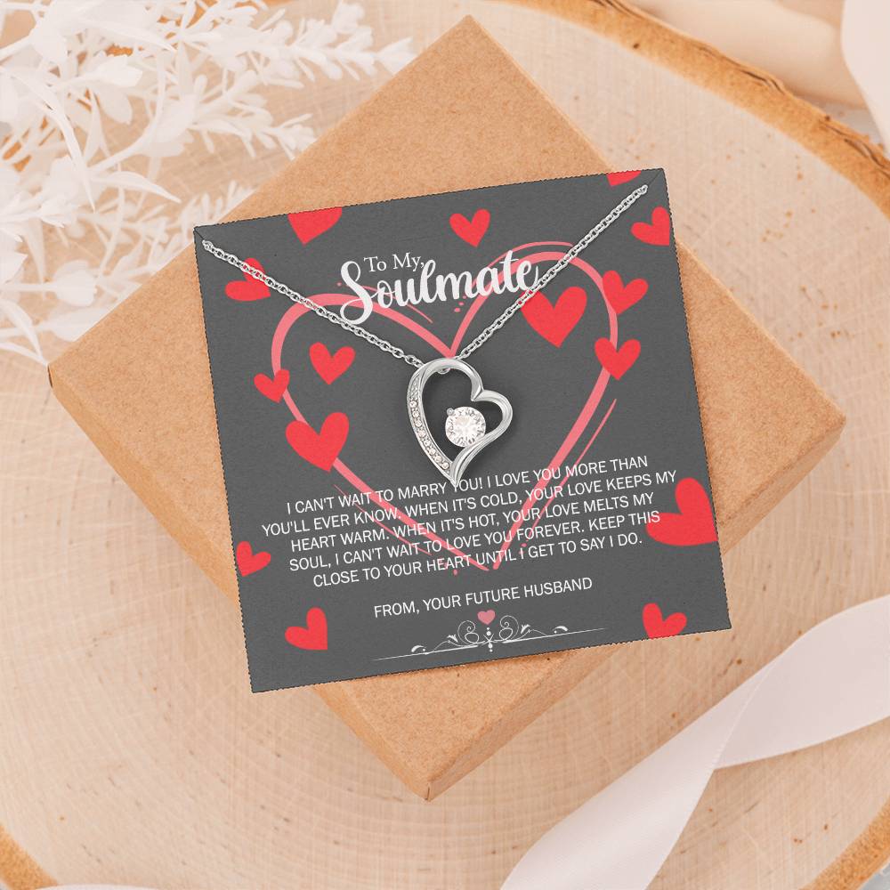 To My Soulmate Necklace for Future Wife Girlfriend Fiancee Anniversary Gift Forever Love Necklace