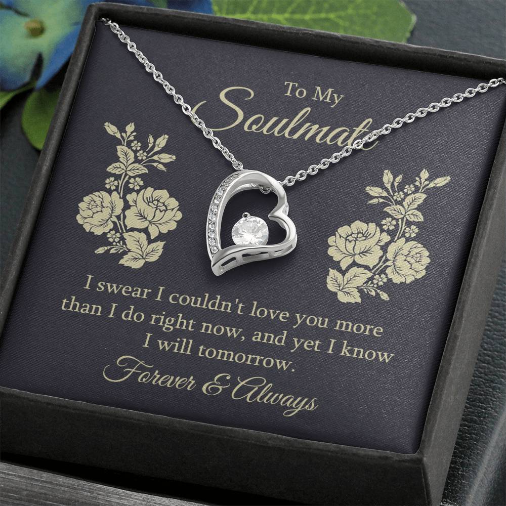 To my soulmate - I swear I couldn't love you Forever Love Necklace