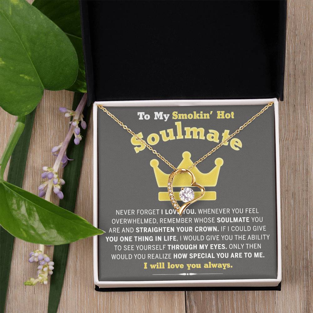 To My Smokin Hot Soulmate Necklace - Wife Gifts From Husband To My Wife Necklace, Gift for Her Romantic, Girlfriend Gifts Necklace for Wife from Men Includes Message Card and Gift Box 29 Forever Love Necklace