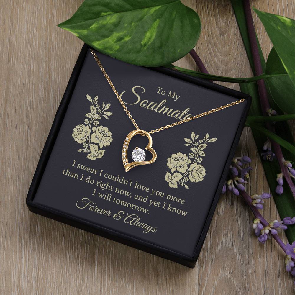 To my soulmate - I swear I couldn't love you Forever Love Necklace