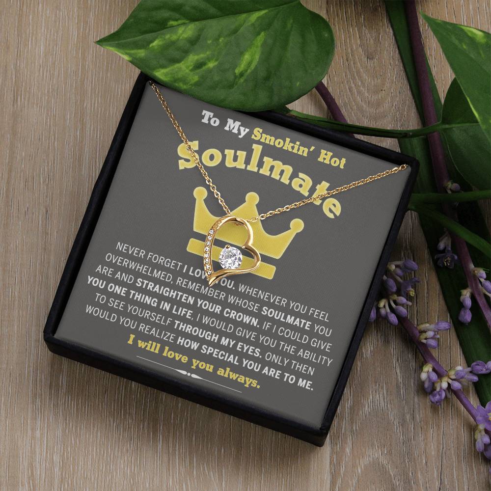 To My Smokin Hot Soulmate Necklace - Wife Gifts From Husband To My Wife Necklace, Gift for Her Romantic, Girlfriend Gifts Necklace for Wife from Men Includes Message Card and Gift Box 29 Forever Love Necklace